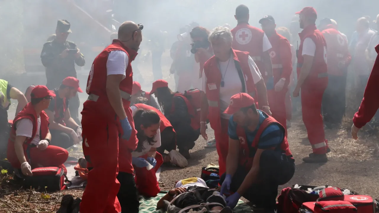 sofia bulgaria  december 5 2019 volunteers from bulgarian red