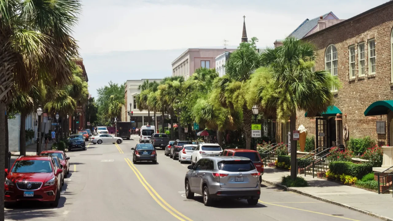 streets in the historic center of charleston in south carolina