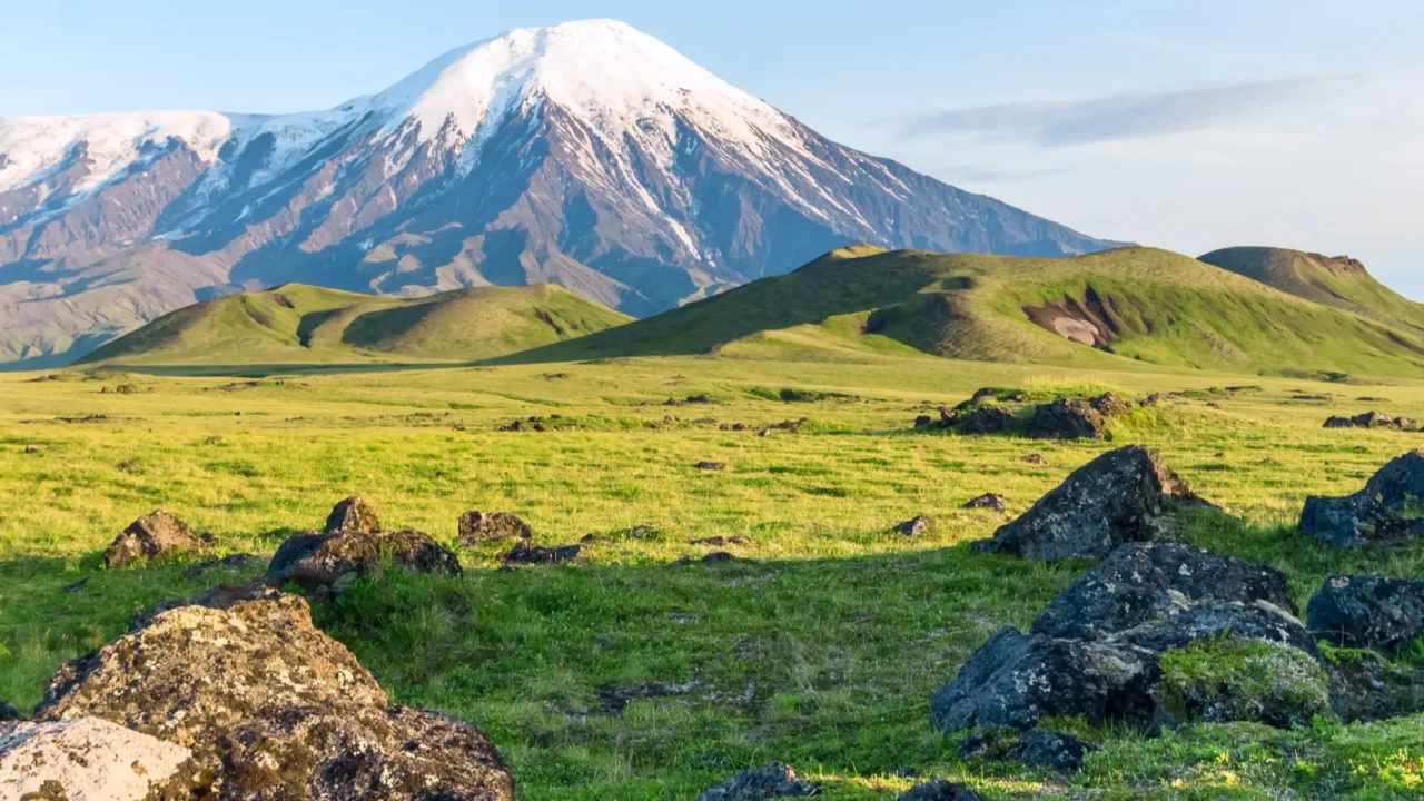 the slopes of the volcano tolbachik kamchatka russia