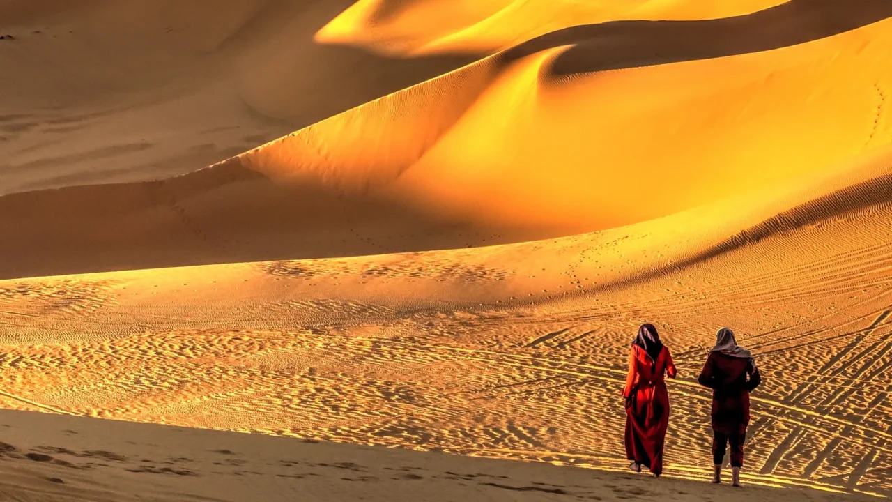 timimoun algeria march 2016 saharan desert in sunny weather