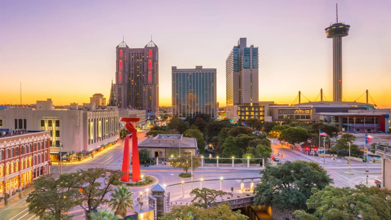top view of downtown san antonio in texas usa