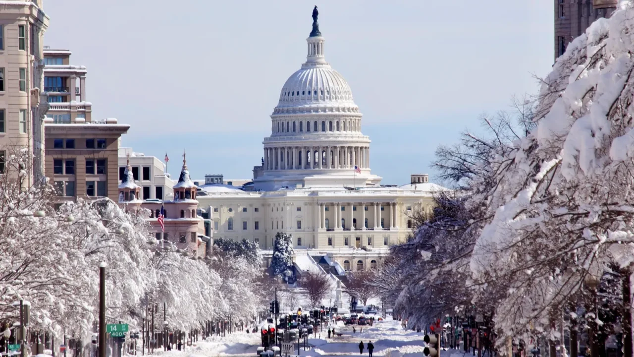us capital pennsylvania avenue after the snow washington dc
