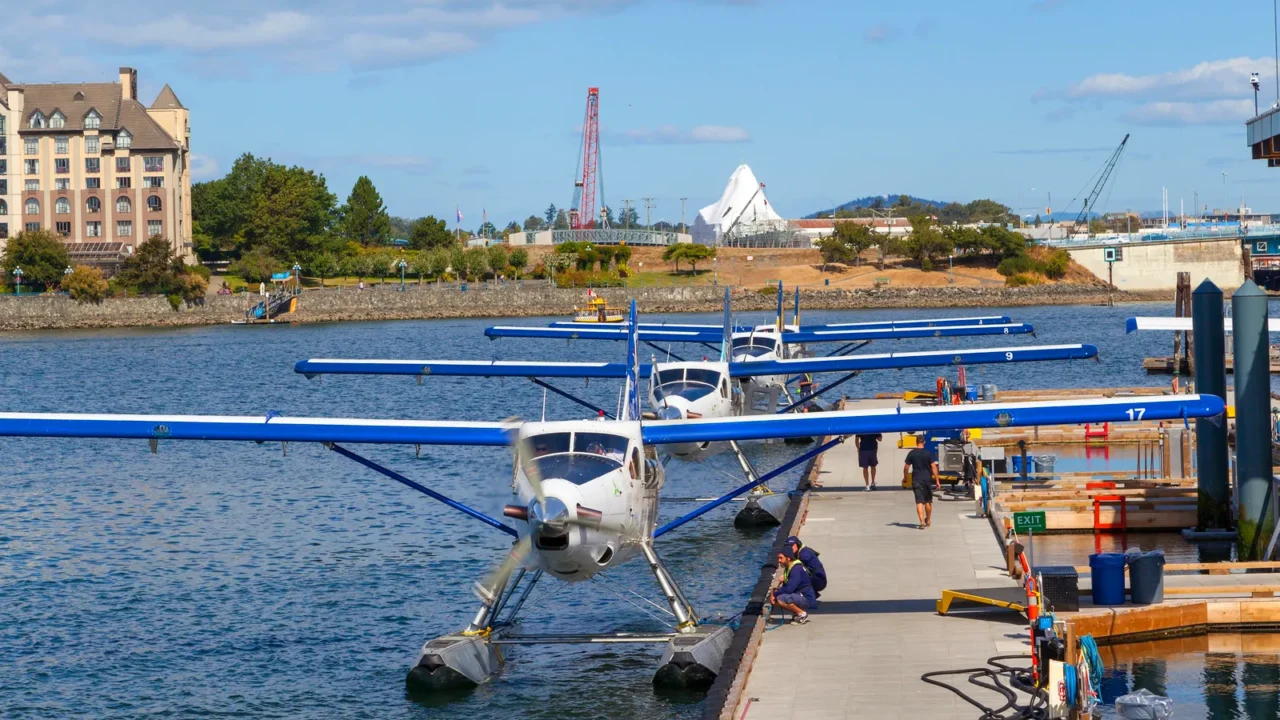 victoria bc canada  june 17 2019 harbor air floatplane
