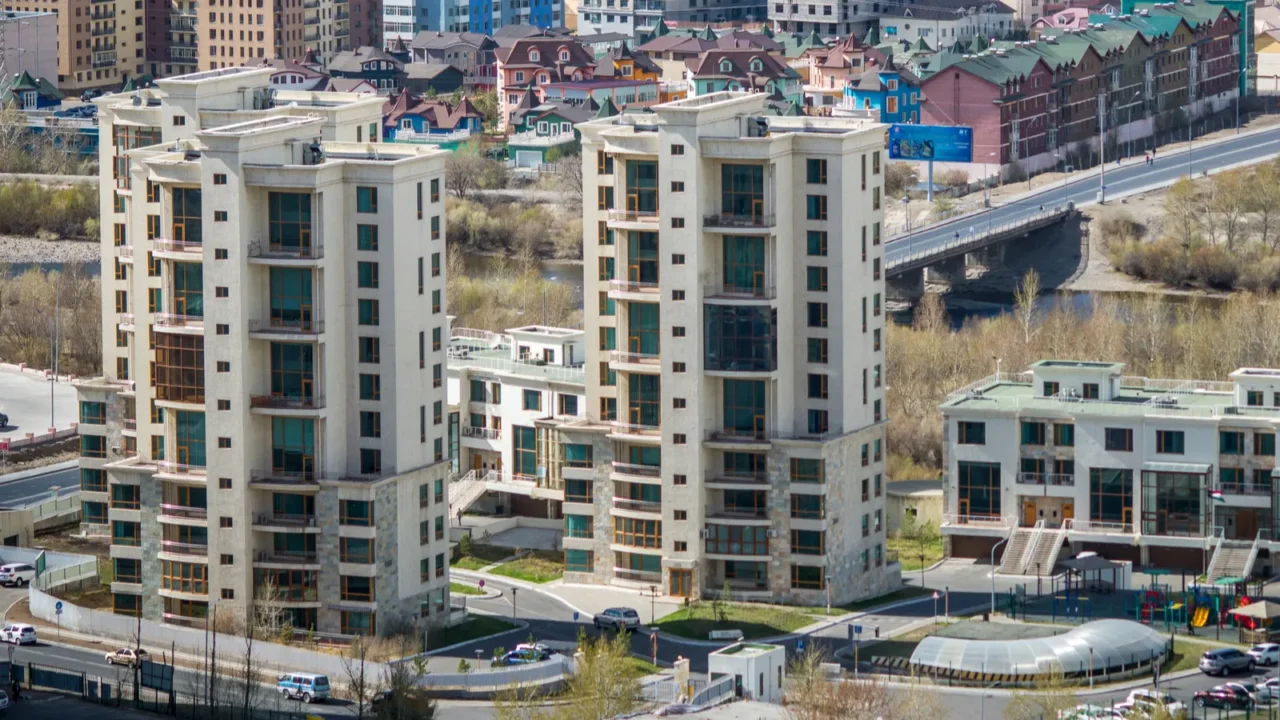 view of ulan bator from mountain zaisan