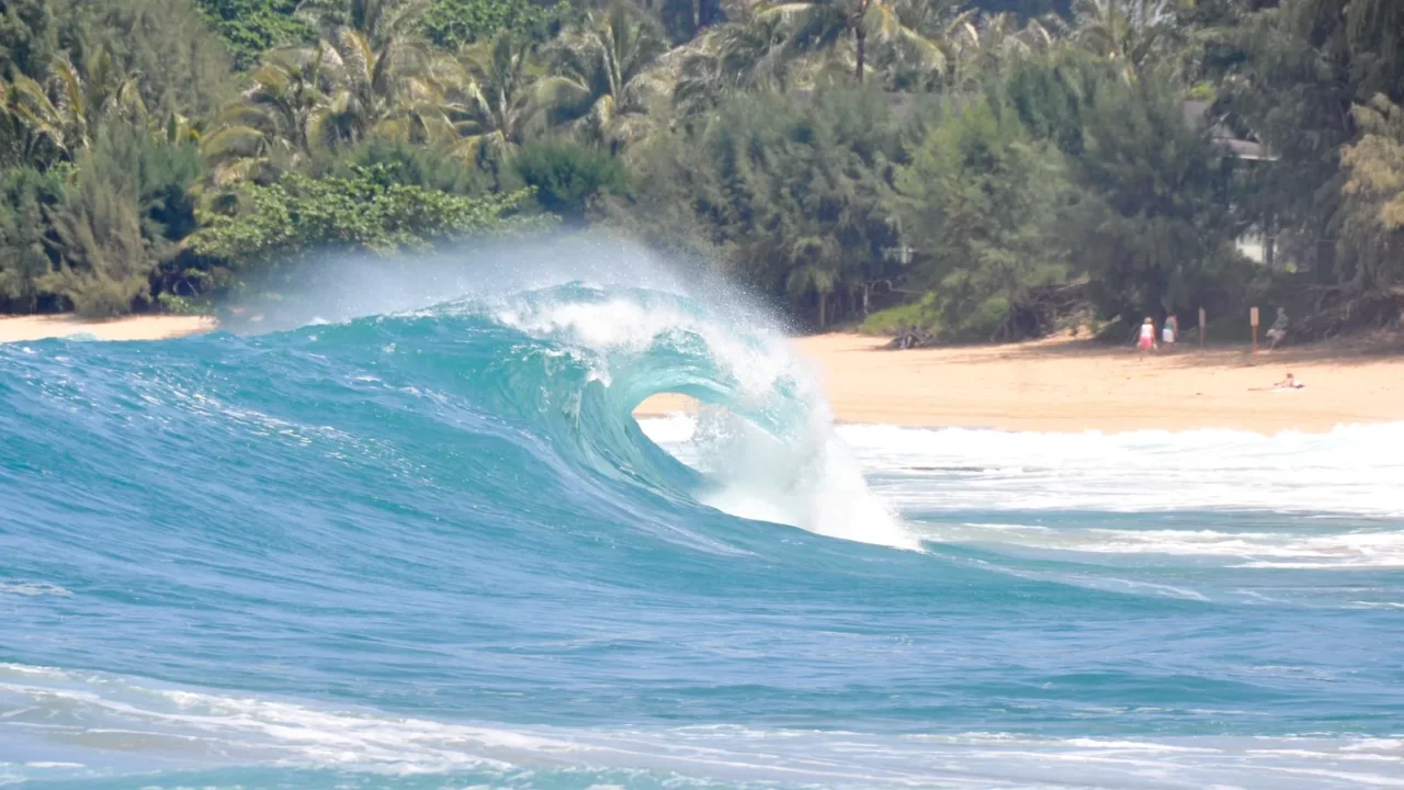 waves breaking on the shore of maui