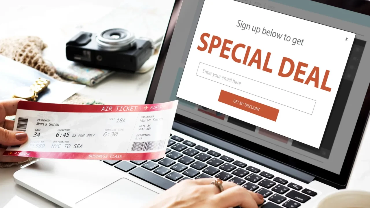 woman holding airplane ticket