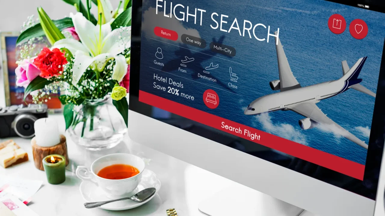 woman using computer in office