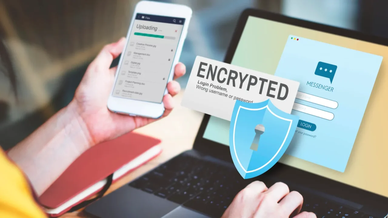 woman using laptop in office