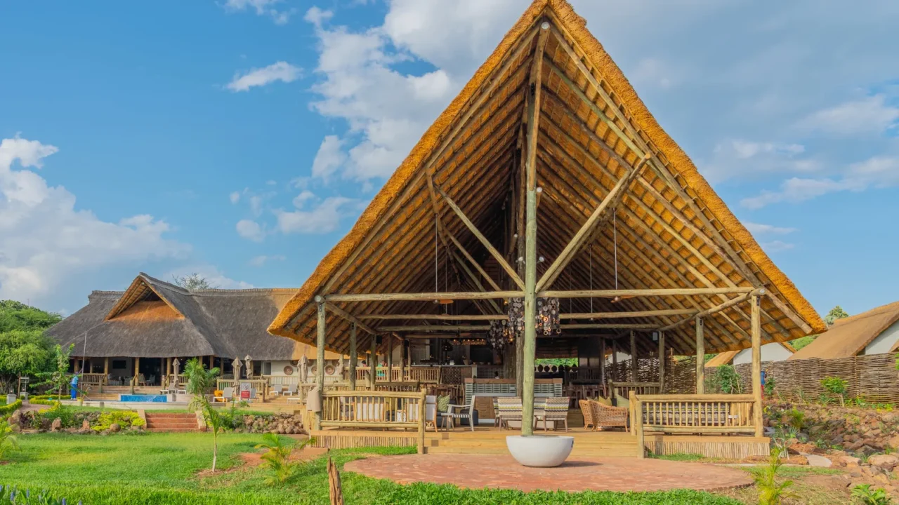 hwange zimbabwe february 4 2020 the buildings from