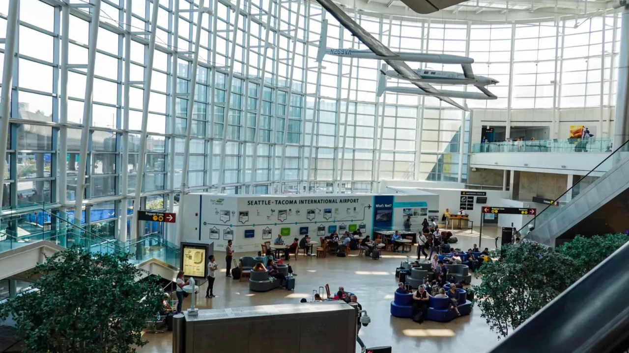seattle wausa9619 the seattle tacoma seatac airport atrium with people