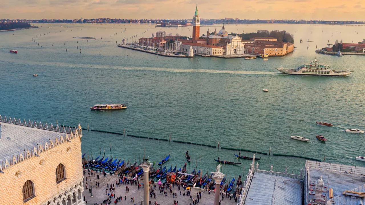 12022017 venice italy aerial view of san giorgio maggiore island