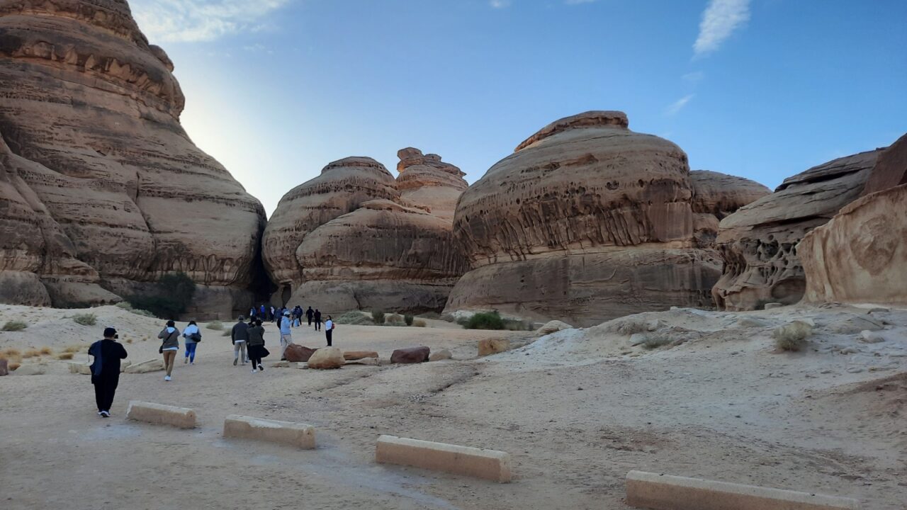 AlUla, Saudi Arabia, 29 Nov 2024 - Tourists from different regions are witnessing the old Nabataean civilization in the archaeological site of Hejra in AlUla.