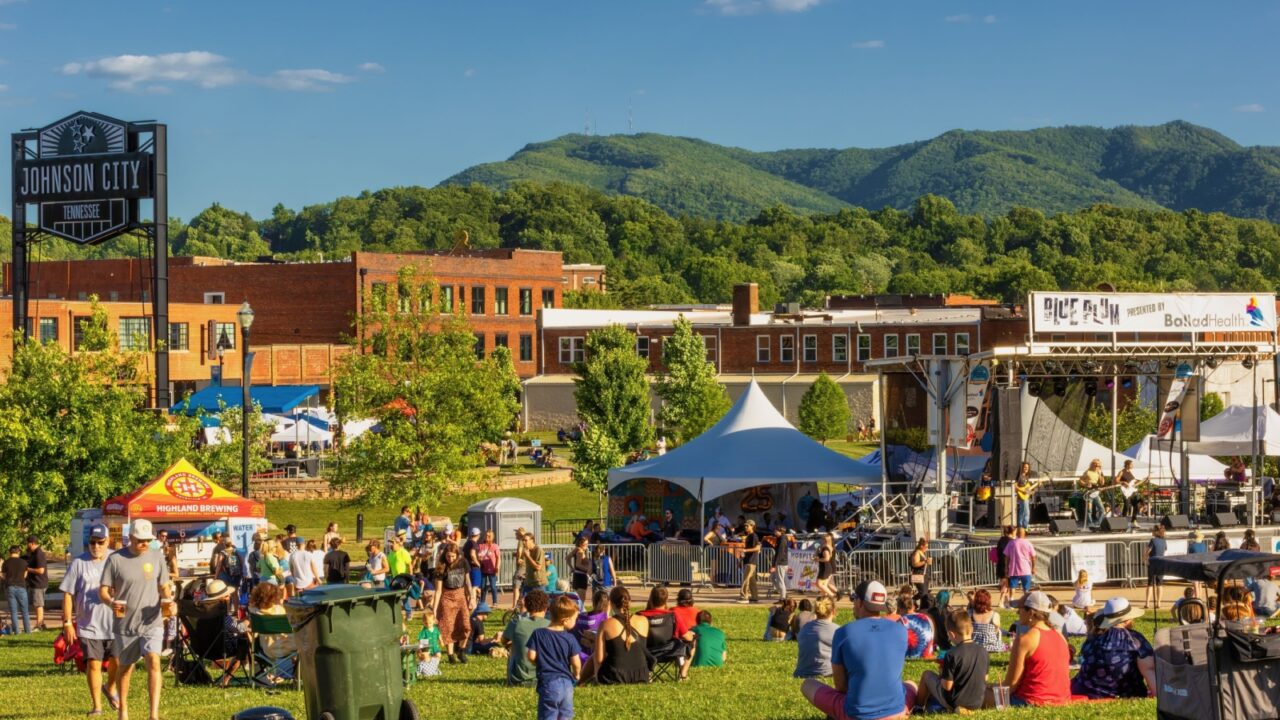 Johnson City, Tennessee, USA - June 7, 2024: Annual Plum Festival held in downtown Johnson City, Tennessee.