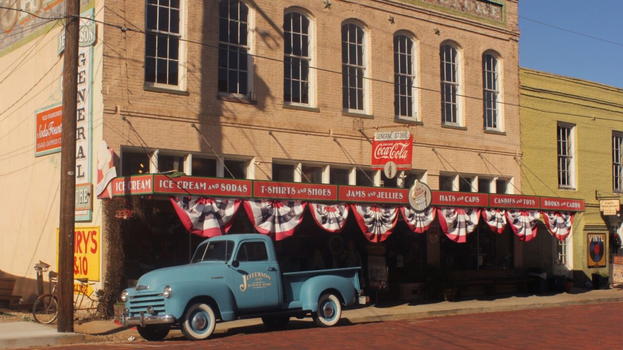Jefferson TX - January 8, 2025: Historic Jefferson General Store located in downtown Jefferson, TX