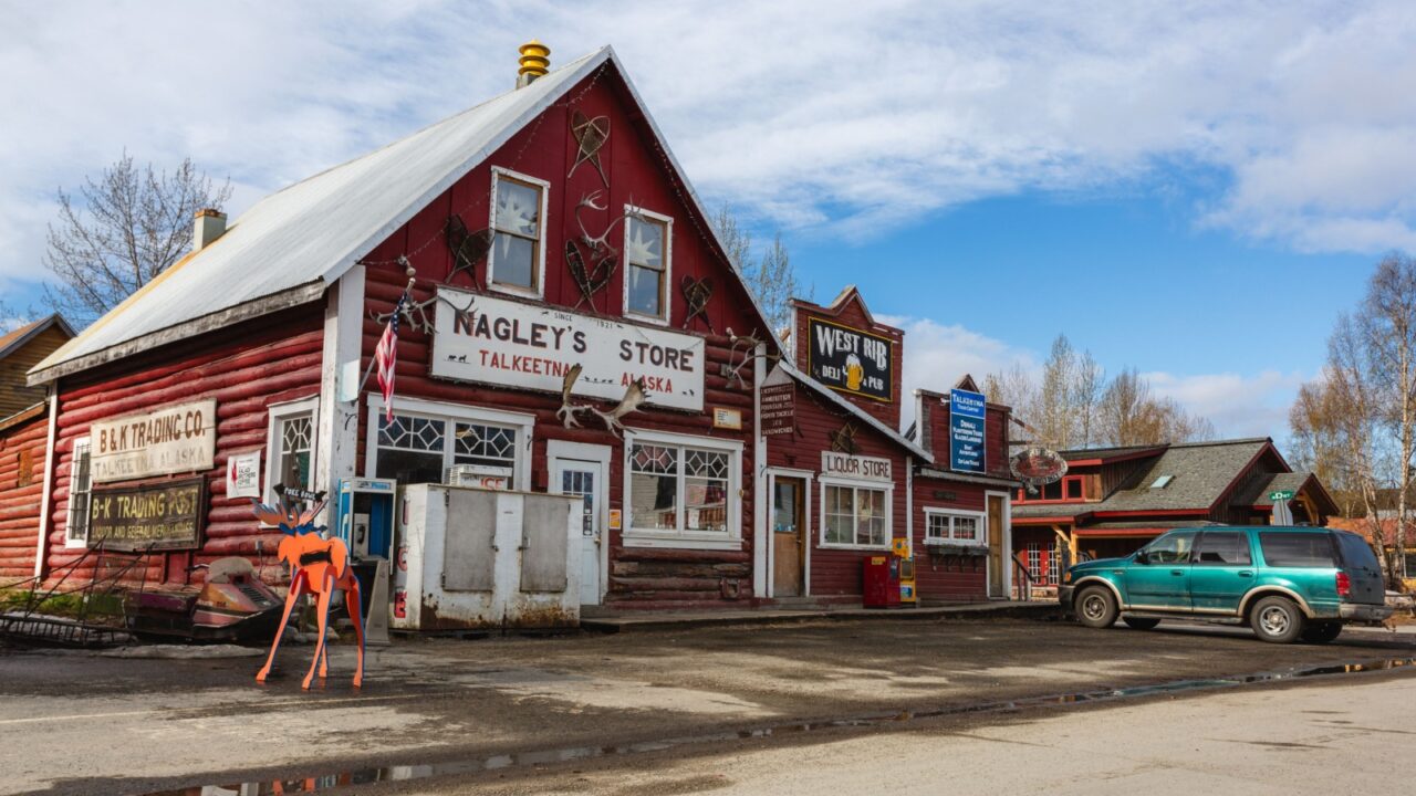 Talkeetna, Alaska - May 13, 2022: A historic general store, downtown.
