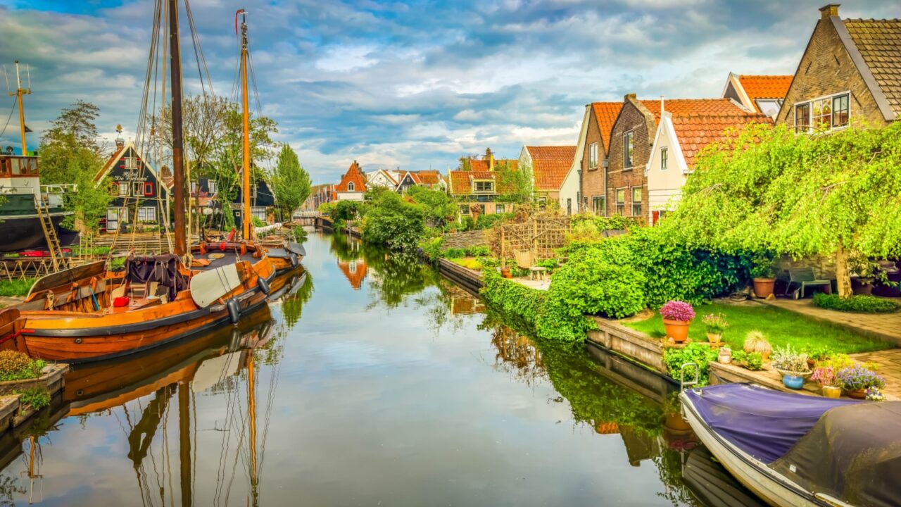 rural dutch traditional country small old town Edam, Netherlands