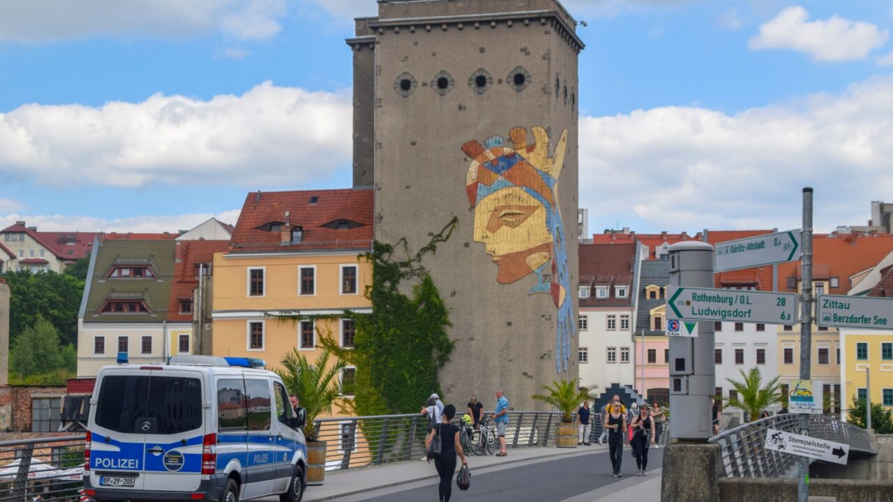 Görlitz, Germany. June 24,2024. The border between Germany and Poland. Fixed border control by the German Federal Police (Bundespolizei)