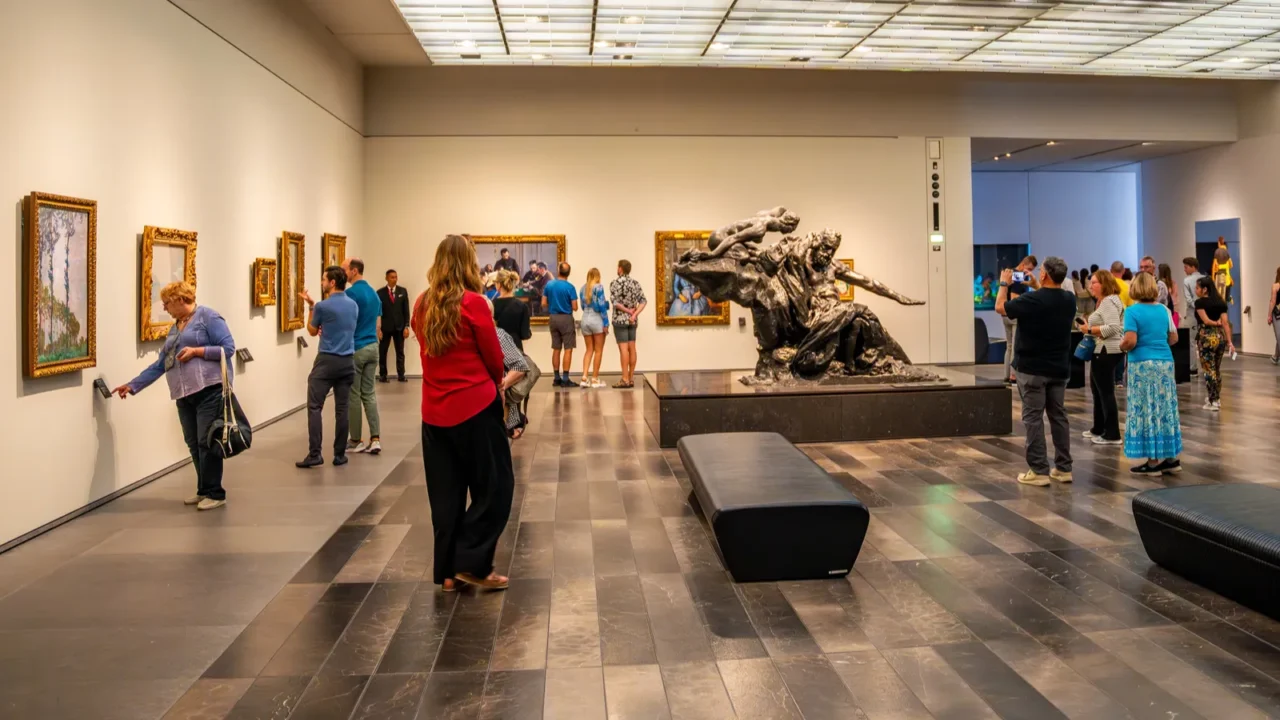 abu dhabi uae  december 6 2023 interior of louvre