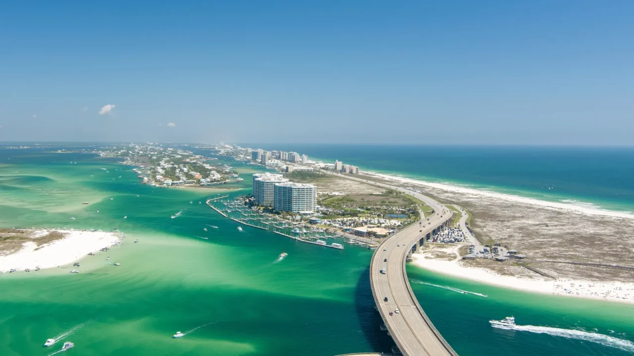 aerial view of robinson island in bayou saint john and