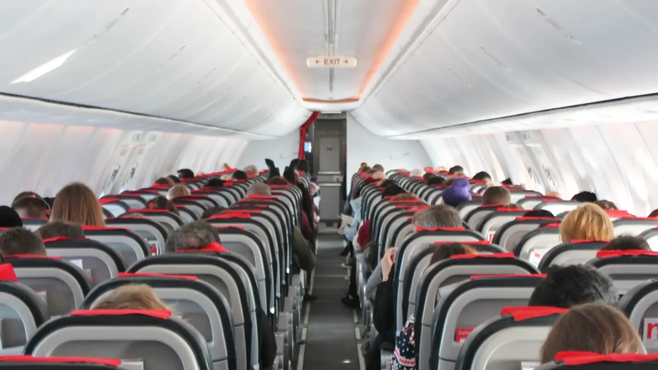 airplane aircraft cabin seats flight aisle