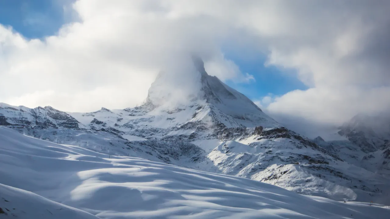 amazing view on zermatt famous ski resort in swiss