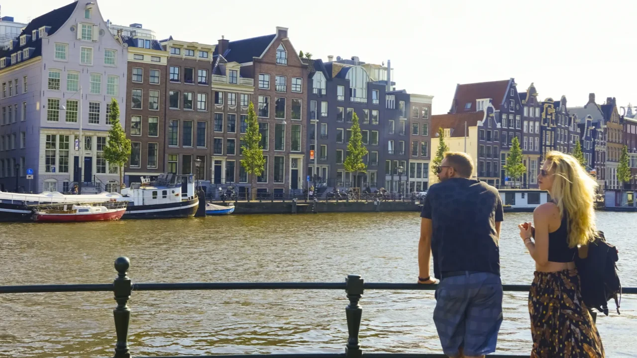 amsterdam netherlands  july 21 2019 couple in love on
