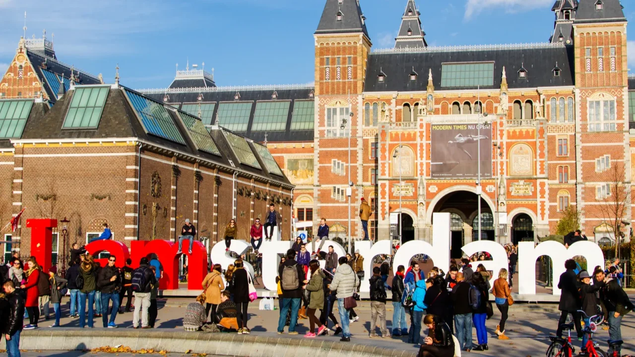 amsterdam  november 10 the rijksmuseum amsterdam museum area with