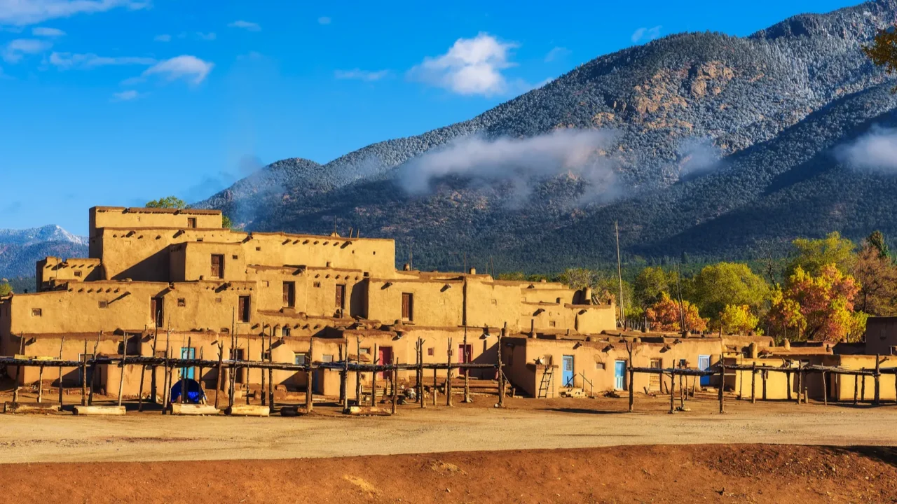 ancient dwellings of taos pueblo new mexico