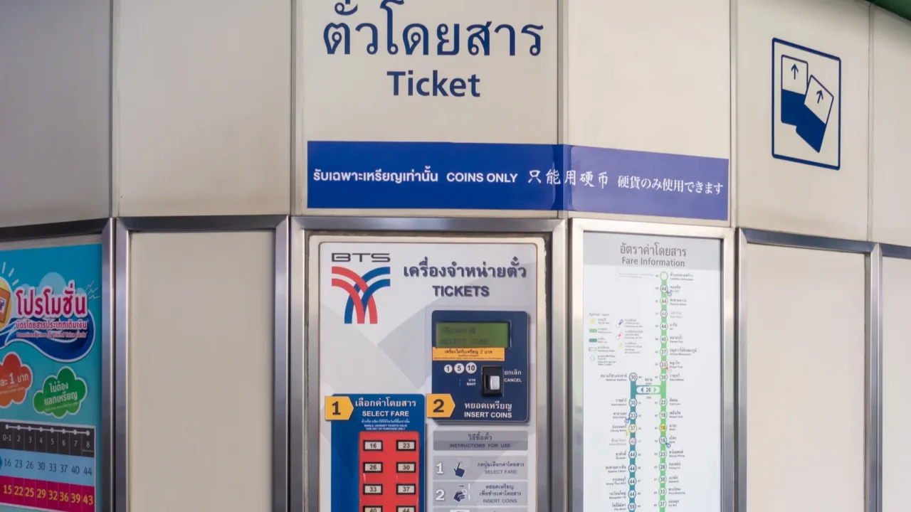 bangkok thailand august 7 2018 bts bangkok skytrain ticket