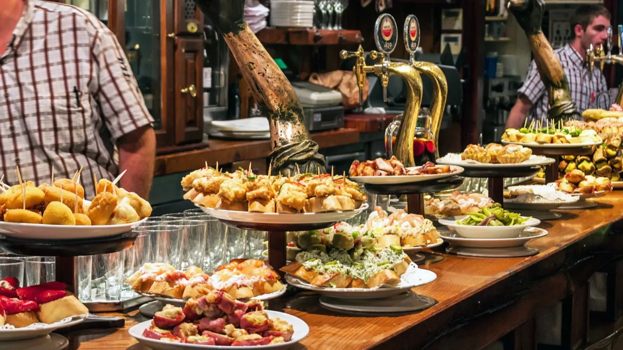 bar with traditional pinchos