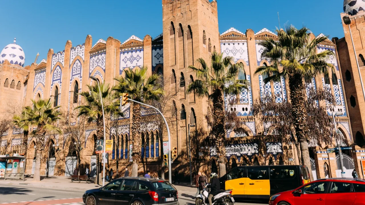 barcelona spain  december 28 2018 busy street with cars
