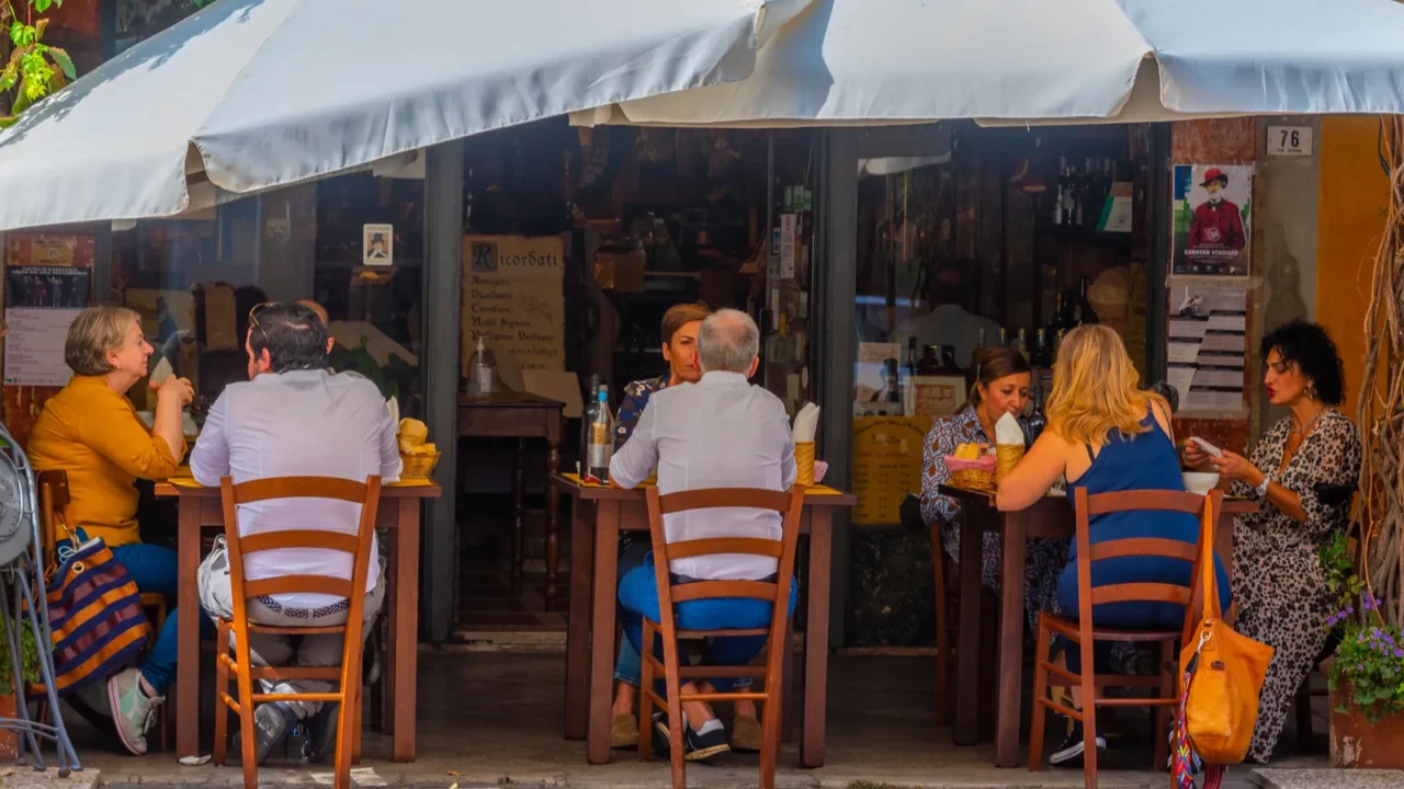 busseto italy september 25 2021 narrow street in the center
