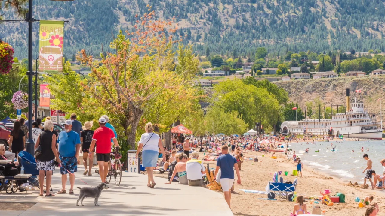 penticton british columbiacanada  july 7 2018 okanagan beach