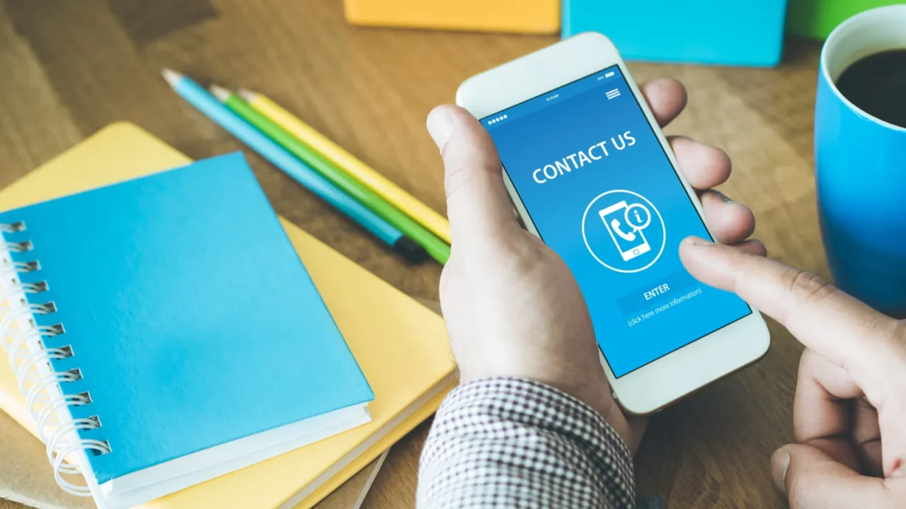 contact us concept on screen