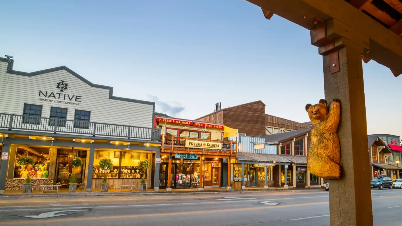 downtown jackson hole in wyoming usa