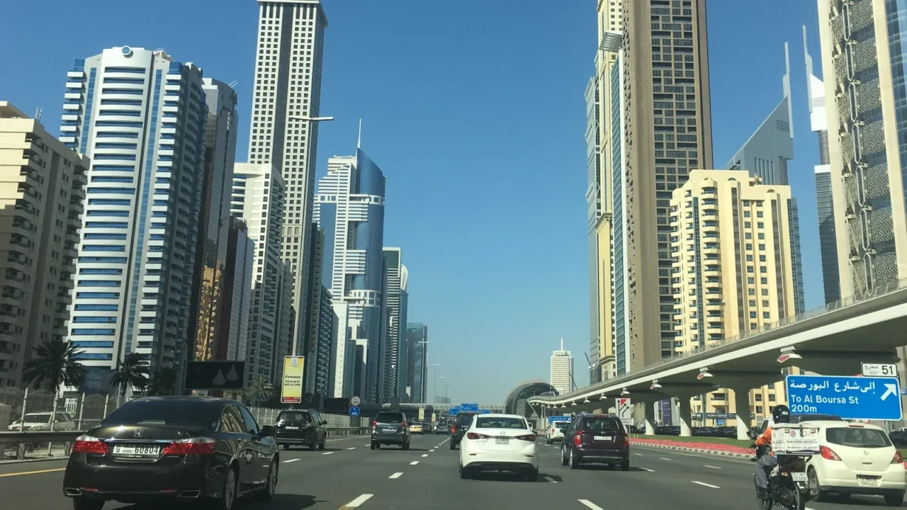 dubai uae  apr 5 view of sheikh zayed road