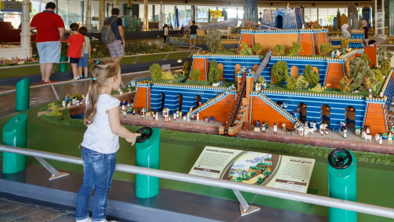 dubai uae january 09 2019 lego miniature of the hanging