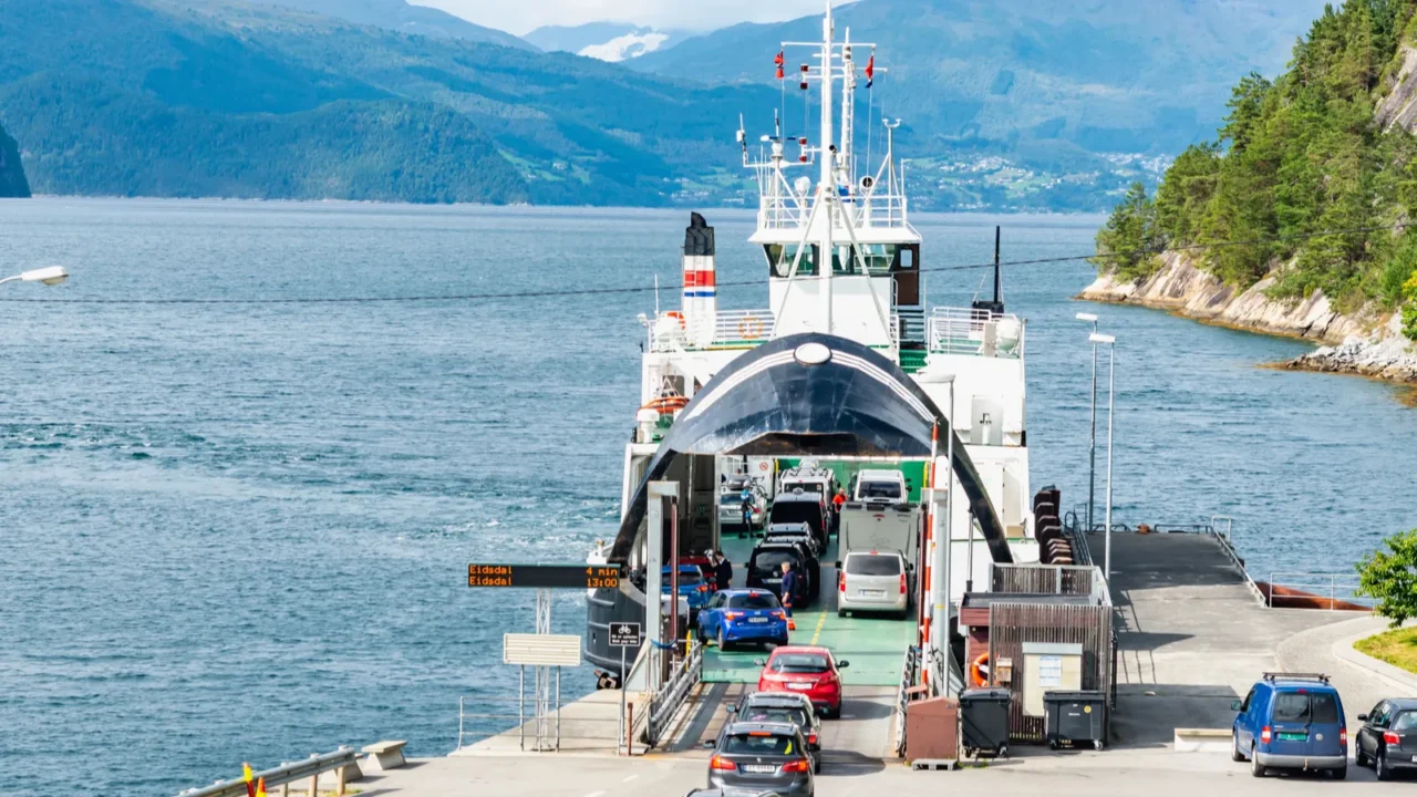 eidsdal norway  august 21 ferry eidsdal  linge