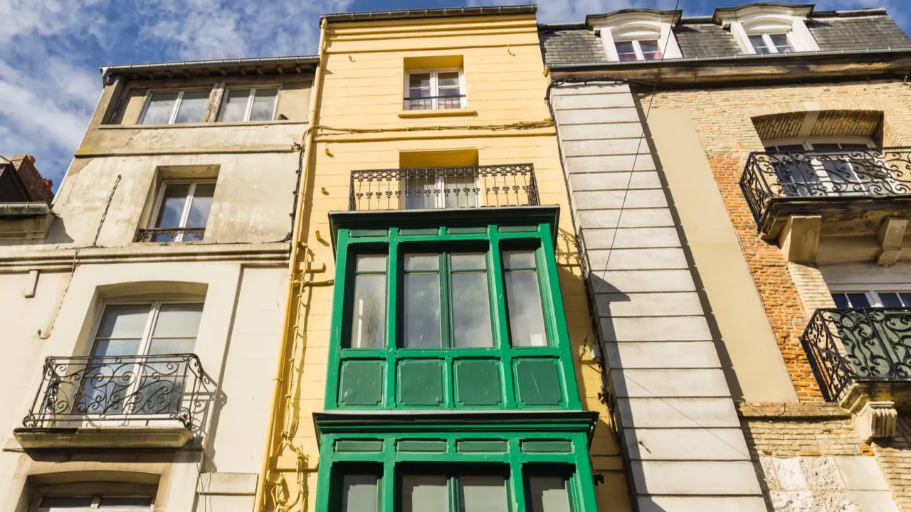facades of old buildings in the old town of dieppe