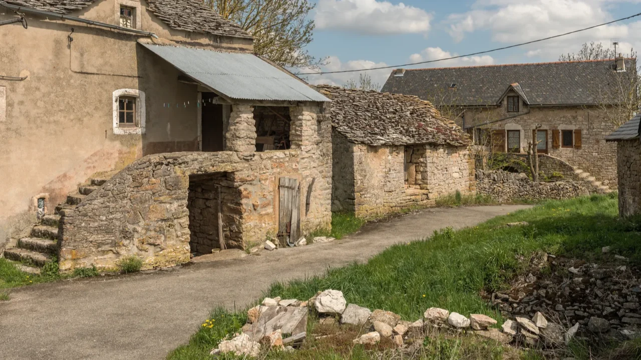 farm in a village in the cevennes occitania france
