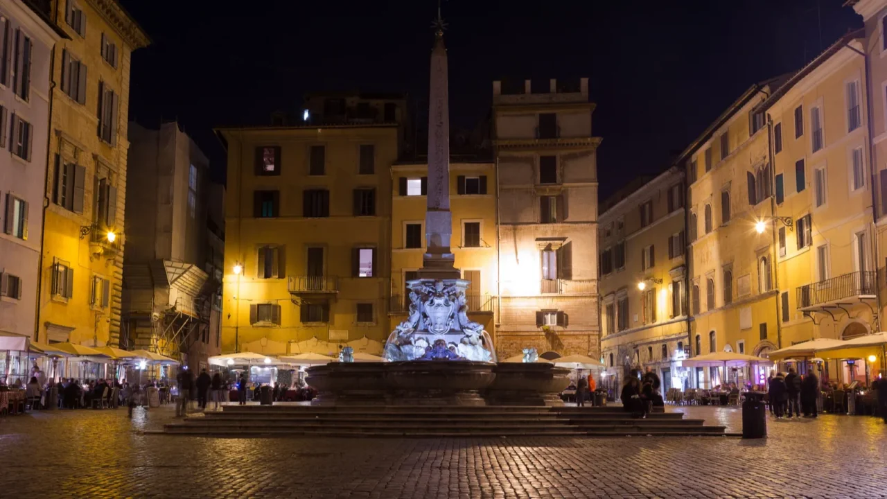 fontana del pantheon and an egyptian obelisk at piazza della
