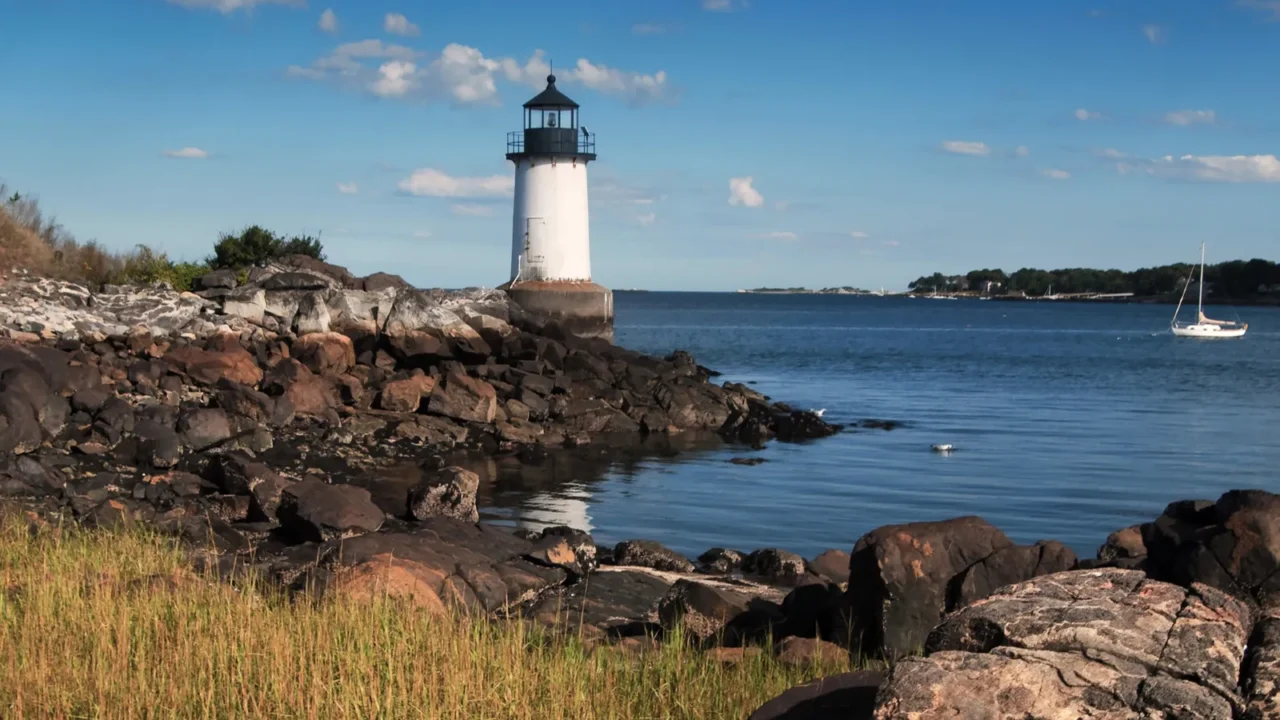 fort pickering winter island light in salem massachusetts