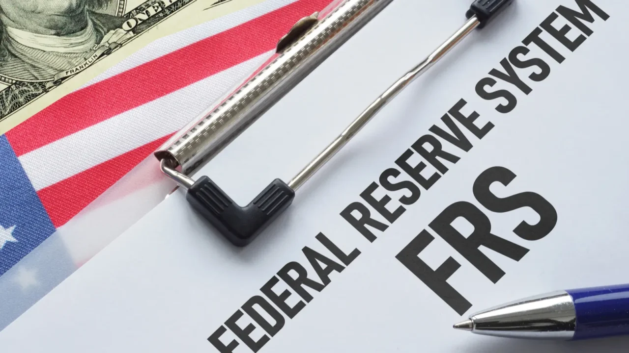 FRS Federal Reserve System is shown as business and financial concept.