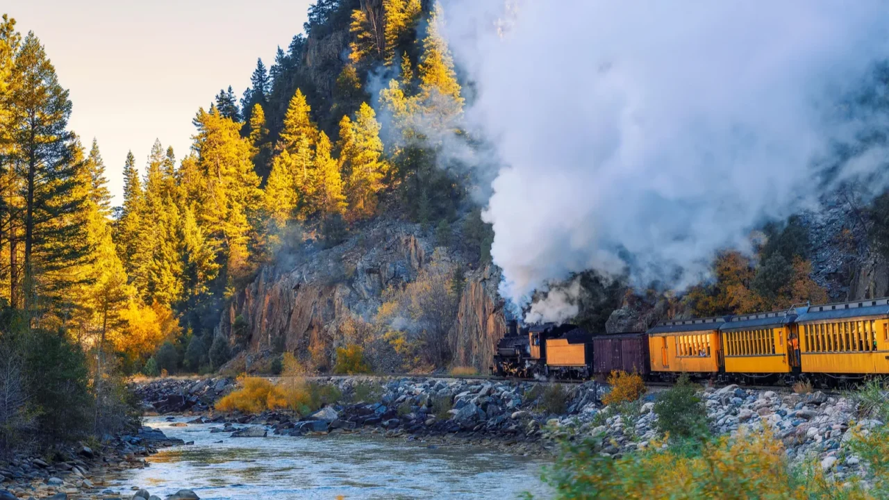 historic steam engine train in colorado usa