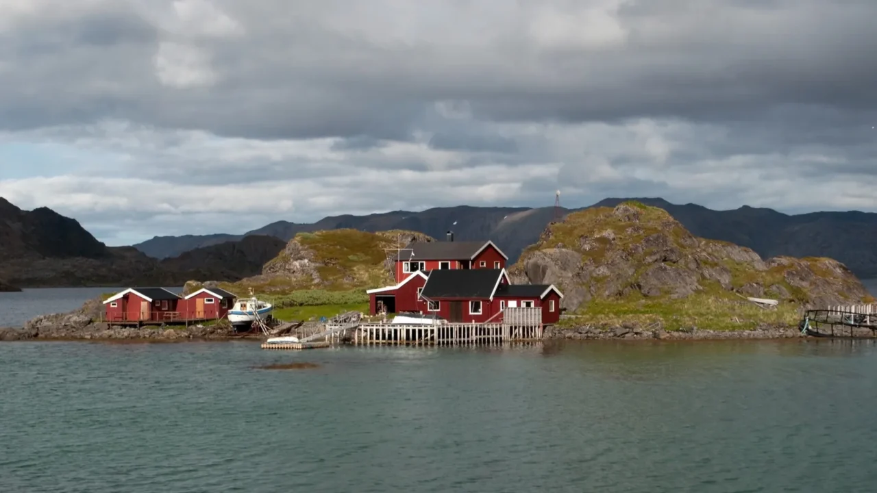 island in the porsangerfjord norway