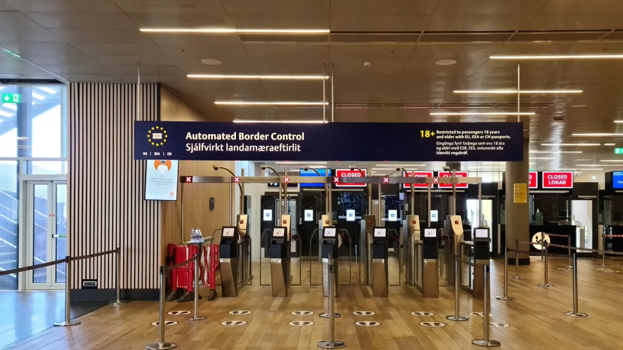 keflavik iceland 23 june 2024 empty automated border control gates