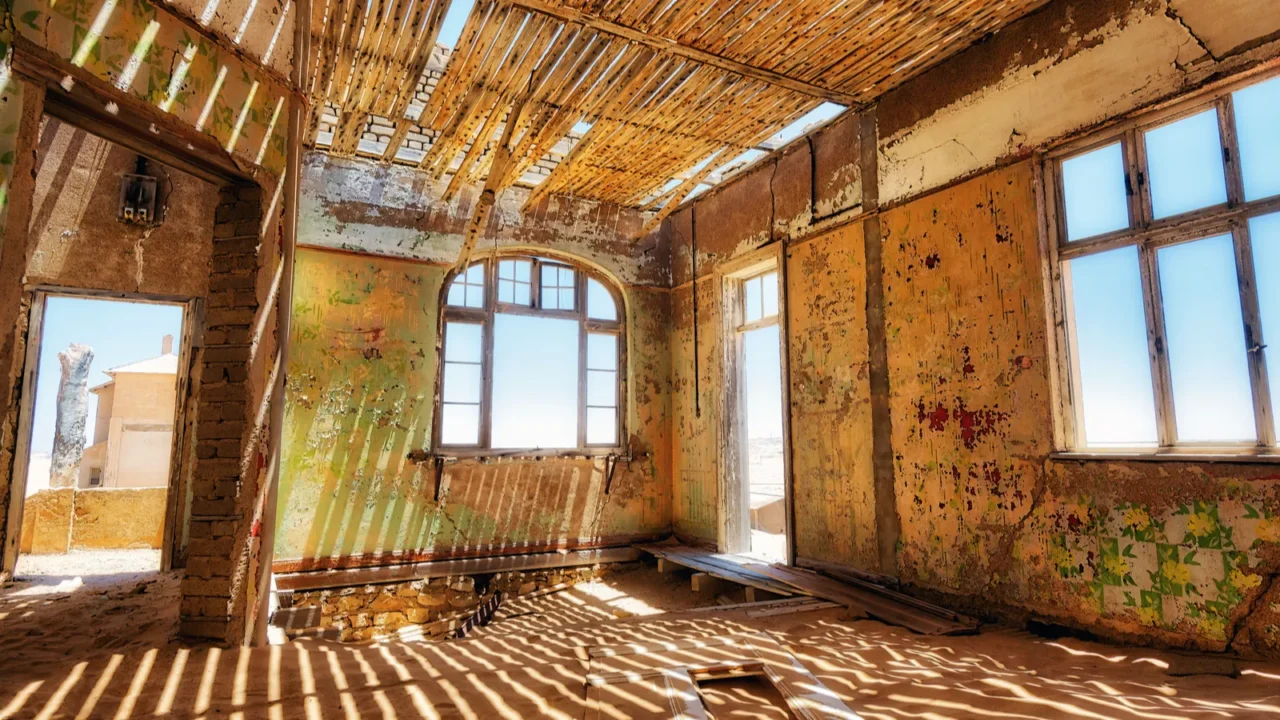kolmanskop deserted diamond mine in southern namibia taken in january