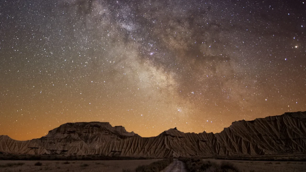 milky way over the desert