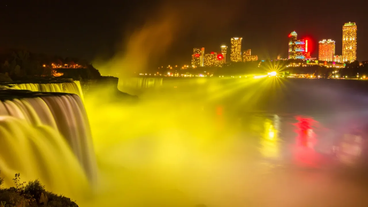 niagara falls light show at night usa