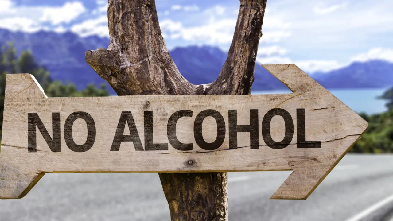 no alcohol wooden sign
